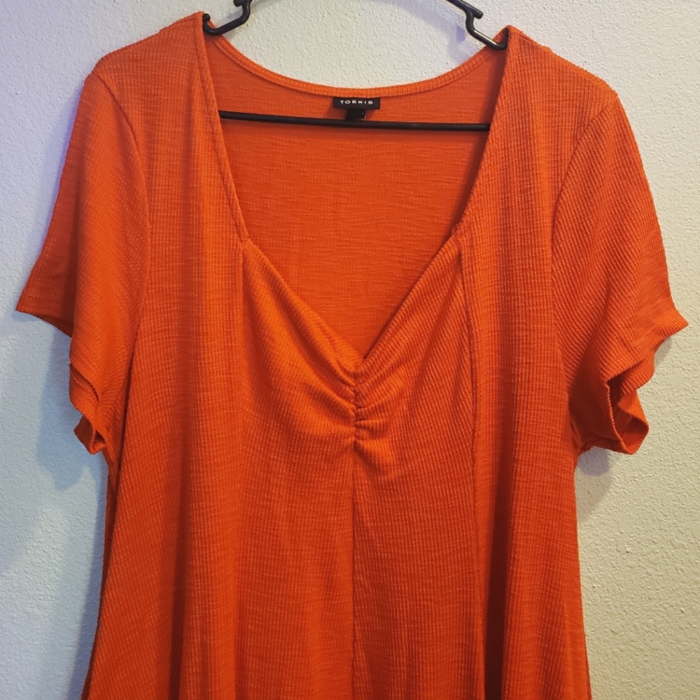 Torrid bright orange sweetheart neckline dress women's 2XL Plus size 2 - Picture 3 of 4